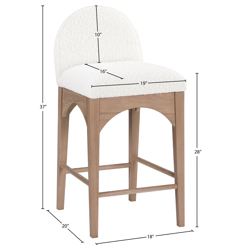 Meridian Waldorf Cream Boucle Fabric Stool IMAGE 10