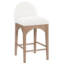 Meridian Waldorf Cream Boucle Fabric Stool IMAGE 3