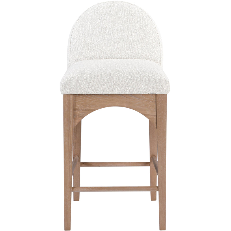Meridian Waldorf Cream Boucle Fabric Stool IMAGE 4