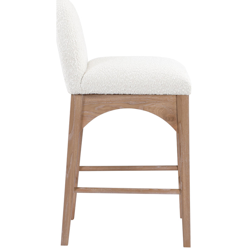 Meridian Waldorf Cream Boucle Fabric Stool IMAGE 5