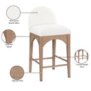 Meridian Waldorf Cream Boucle Fabric Stool IMAGE 9