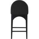 Meridian Waldorf Black Boucle Fabric Stool IMAGE 2
