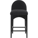 Meridian Waldorf Black Boucle Fabric Stool IMAGE 4