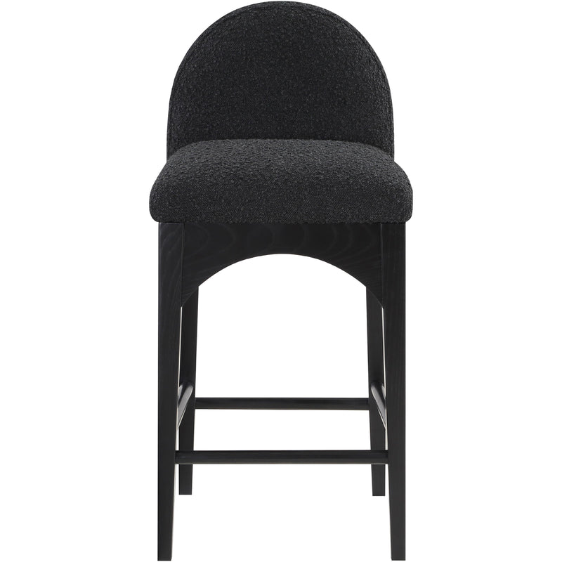 Meridian Waldorf Black Boucle Fabric Stool IMAGE 4