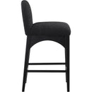 Meridian Waldorf Black Boucle Fabric Stool IMAGE 5