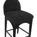 Meridian Waldorf Black Boucle Fabric Stool IMAGE 6