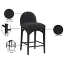 Meridian Waldorf Black Boucle Fabric Stool IMAGE 9