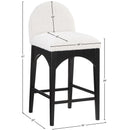 Meridian Waldorf Cream Boucle Fabric Stool IMAGE 10