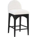 Meridian Waldorf Cream Boucle Fabric Stool IMAGE 3