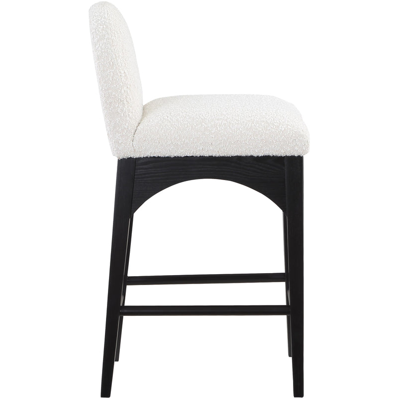 Meridian Waldorf Cream Boucle Fabric Stool IMAGE 5