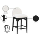 Meridian Waldorf Cream Boucle Fabric Stool IMAGE 9