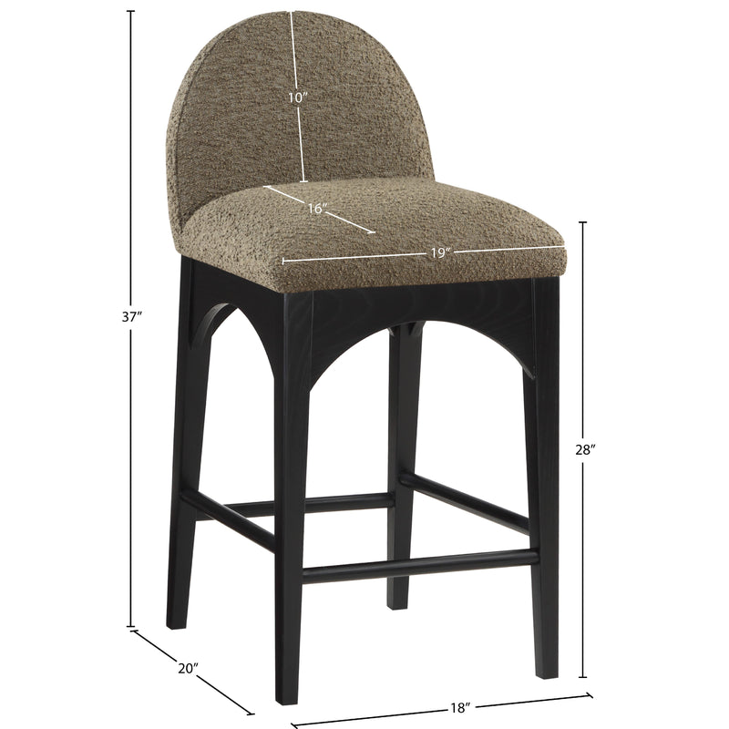 Meridian Waldorf Olive Boucle Fabric Stool IMAGE 10