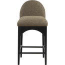 Meridian Waldorf Olive Boucle Fabric Stool IMAGE 4