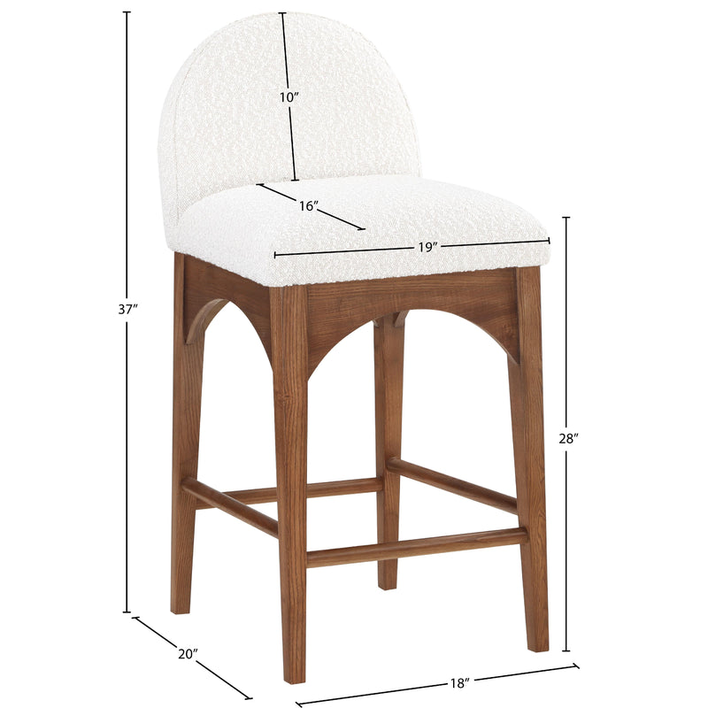 Meridian Waldorf Cream Boucle Fabric Stool IMAGE 10