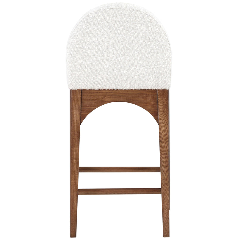 Meridian Waldorf Cream Boucle Fabric Stool IMAGE 2