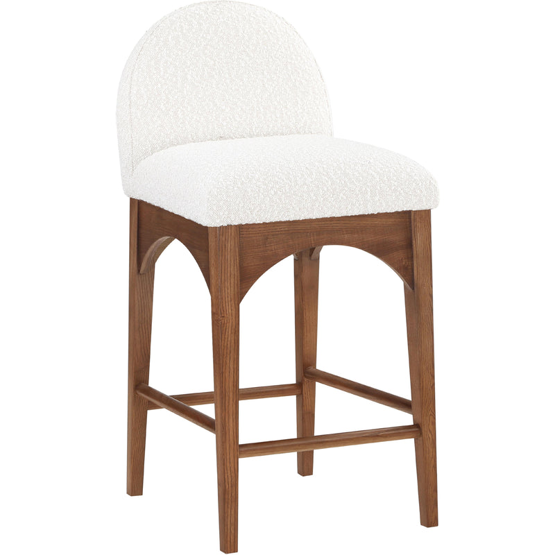 Meridian Waldorf Cream Boucle Fabric Stool IMAGE 3