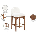 Meridian Waldorf Cream Boucle Fabric Stool IMAGE 9
