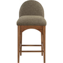 Meridian Waldorf Olive Boucle Fabric Stool IMAGE 4
