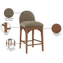 Meridian Waldorf Olive Boucle Fabric Stool IMAGE 9