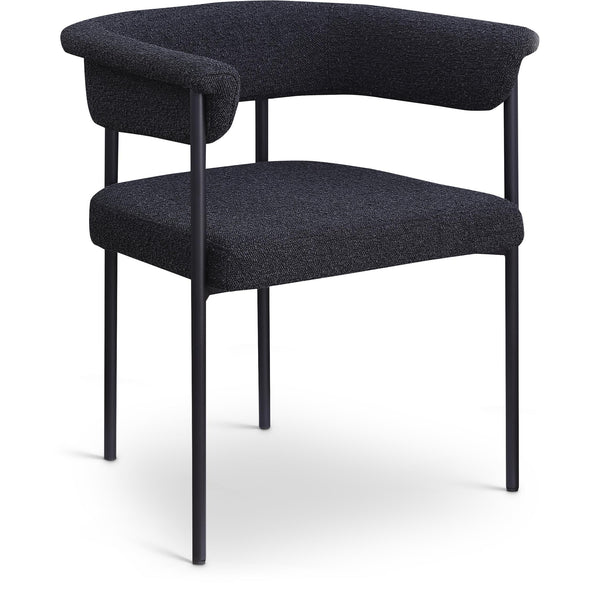 Meridian Malin Black Boucle Fabric Dining Chair IMAGE 1