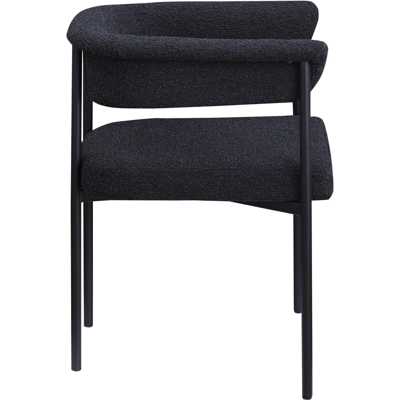 Meridian Malin Black Boucle Fabric Dining Chair IMAGE 4
