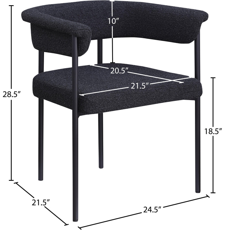 Meridian Malin Black Boucle Fabric Dining Chair IMAGE 8