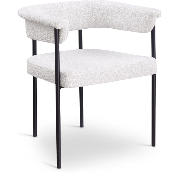 Meridian Malin Cream Boucle Fabric Dining Chair IMAGE 1