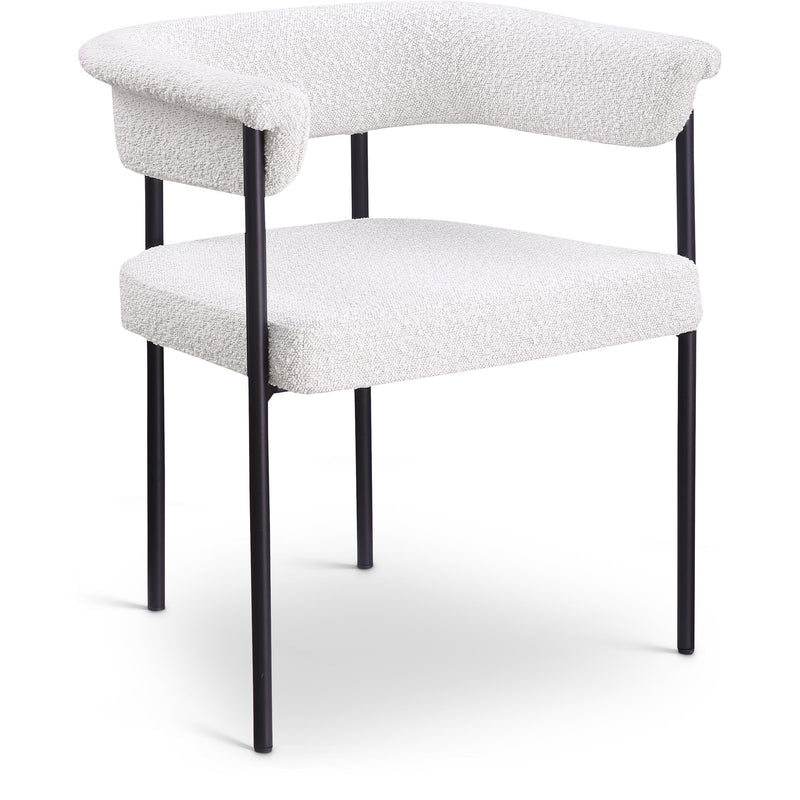 Meridian Malin Cream Boucle Fabric Dining Chair IMAGE 1