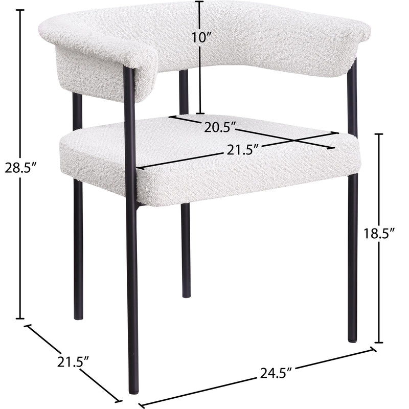 Meridian Malin Cream Boucle Fabric Dining Chair IMAGE 8