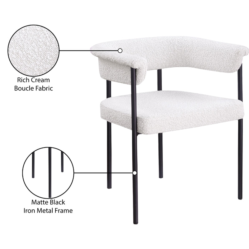 Meridian Malin Cream Boucle Fabric Dining Chair IMAGE 9