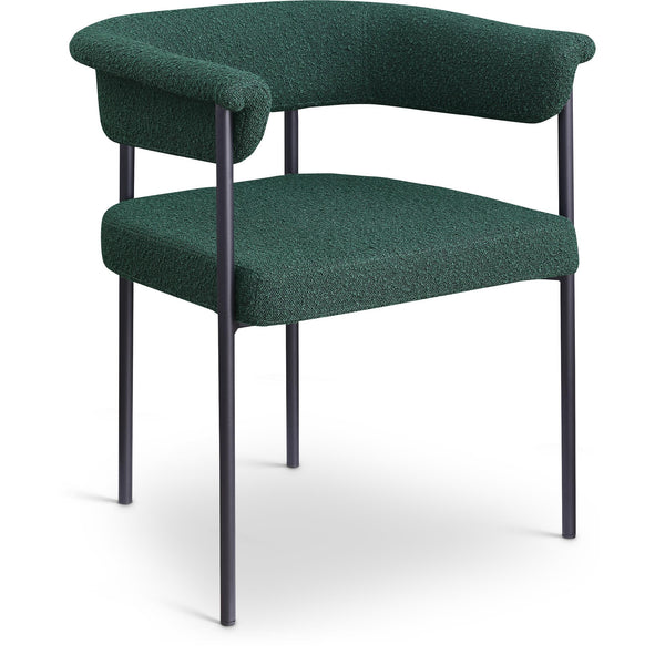 Meridian Malin Green Boucle Fabric Dining Chair IMAGE 1