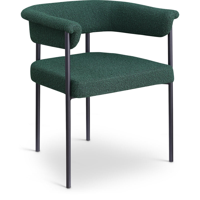 Meridian Malin Green Boucle Fabric Dining Chair IMAGE 1
