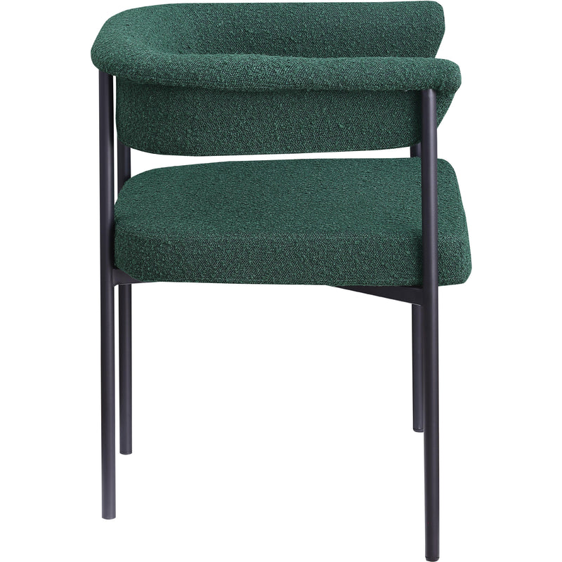 Meridian Malin Green Boucle Fabric Dining Chair IMAGE 4