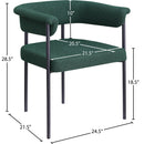 Meridian Malin Green Boucle Fabric Dining Chair IMAGE 8
