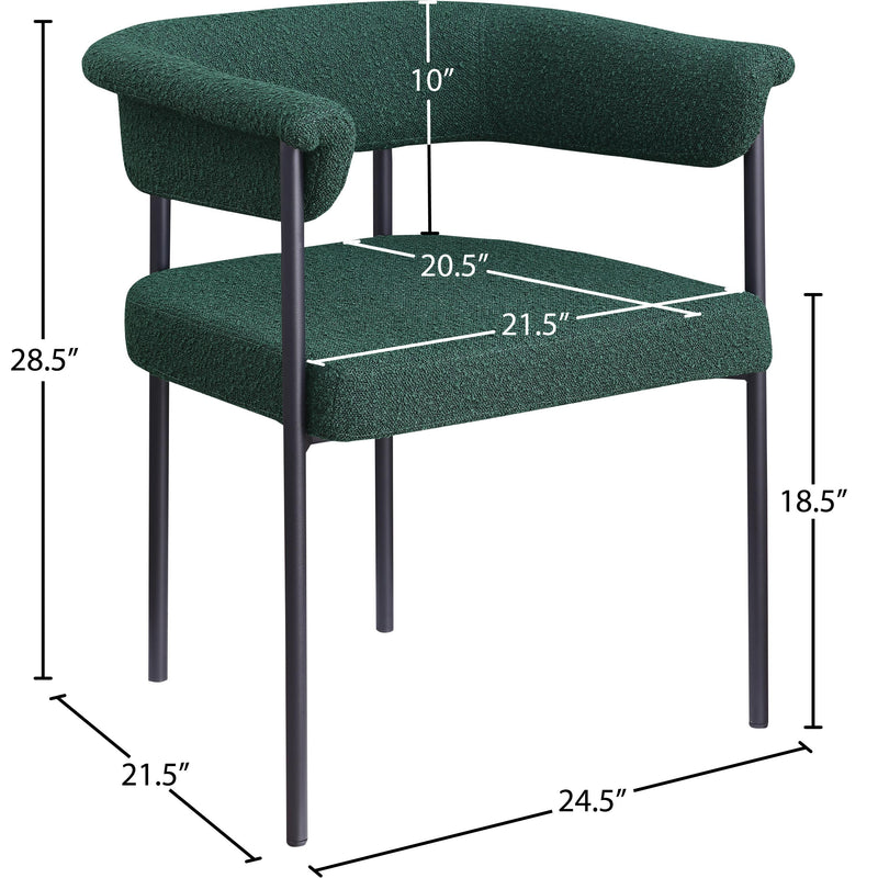 Meridian Malin Green Boucle Fabric Dining Chair IMAGE 8