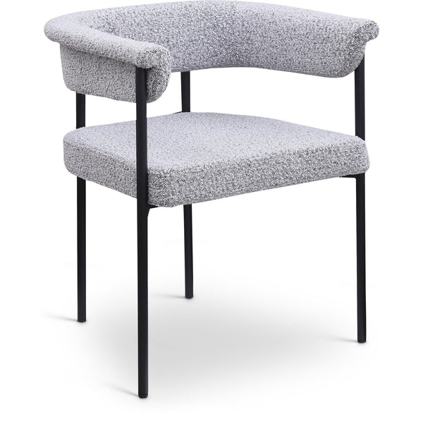 Meridian Malin Grey Boucle Fabric Dining Chair IMAGE 1