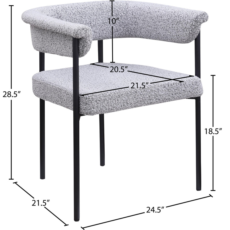 Meridian Malin Grey Boucle Fabric Dining Chair IMAGE 8