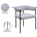 Meridian Malin Grey Boucle Fabric Dining Chair IMAGE 9