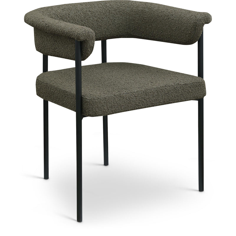 Meridian Malin Olive Boucle Fabric Dining Chair IMAGE 1