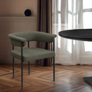 Meridian Malin Olive Boucle Fabric Dining Chair IMAGE 2