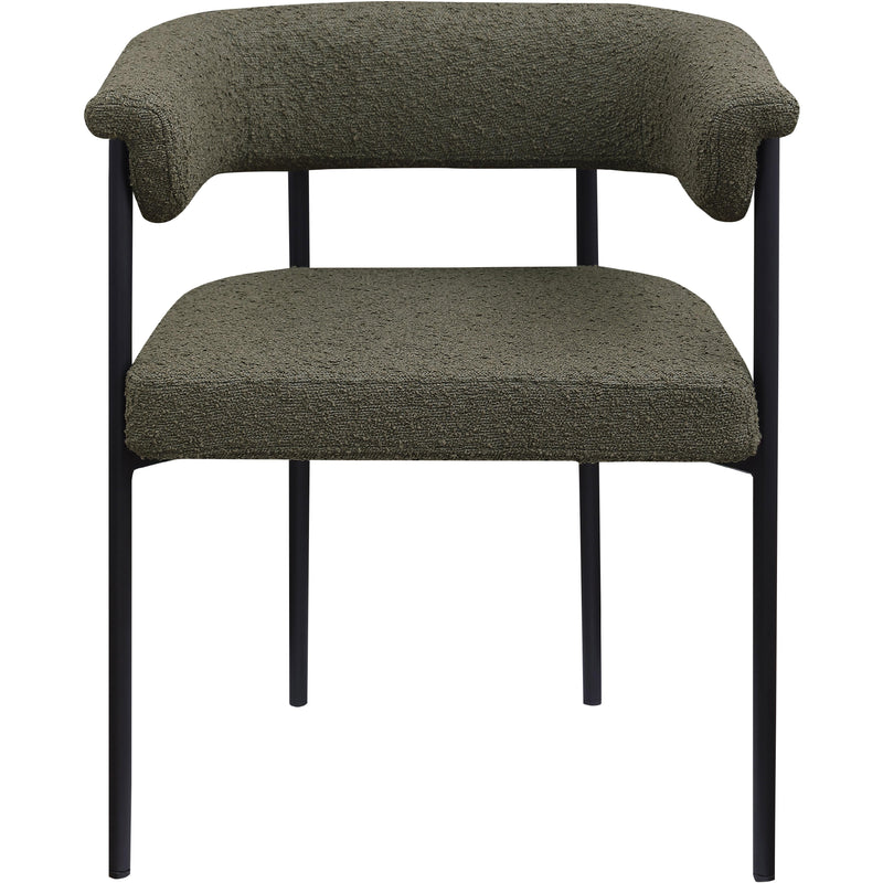 Meridian Malin Olive Boucle Fabric Dining Chair IMAGE 3