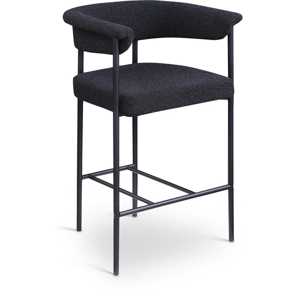 Meridian Malin Black Boucle Fabric Counter Stool IMAGE 1