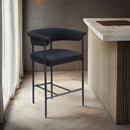 Meridian Malin Black Boucle Fabric Counter Stool IMAGE 2