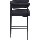 Meridian Malin Black Boucle Fabric Counter Stool IMAGE 4