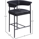 Meridian Malin Black Boucle Fabric Counter Stool IMAGE 8