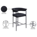 Meridian Malin Black Boucle Fabric Counter Stool IMAGE 9
