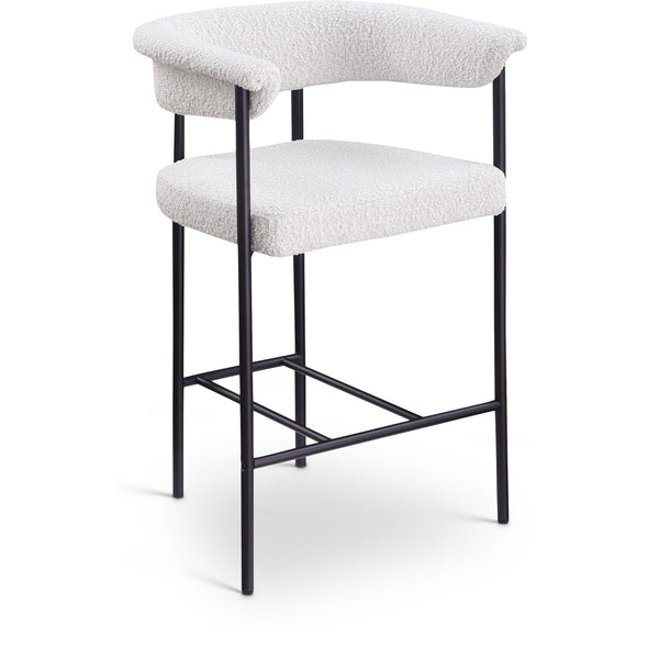 Meridian Malin Cream Boucle Fabric Counter Stool IMAGE 1