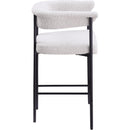 Meridian Malin Cream Boucle Fabric Counter Stool IMAGE 4
