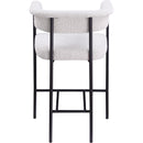 Meridian Malin Cream Boucle Fabric Counter Stool IMAGE 5