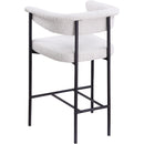 Meridian Malin Cream Boucle Fabric Counter Stool IMAGE 6
